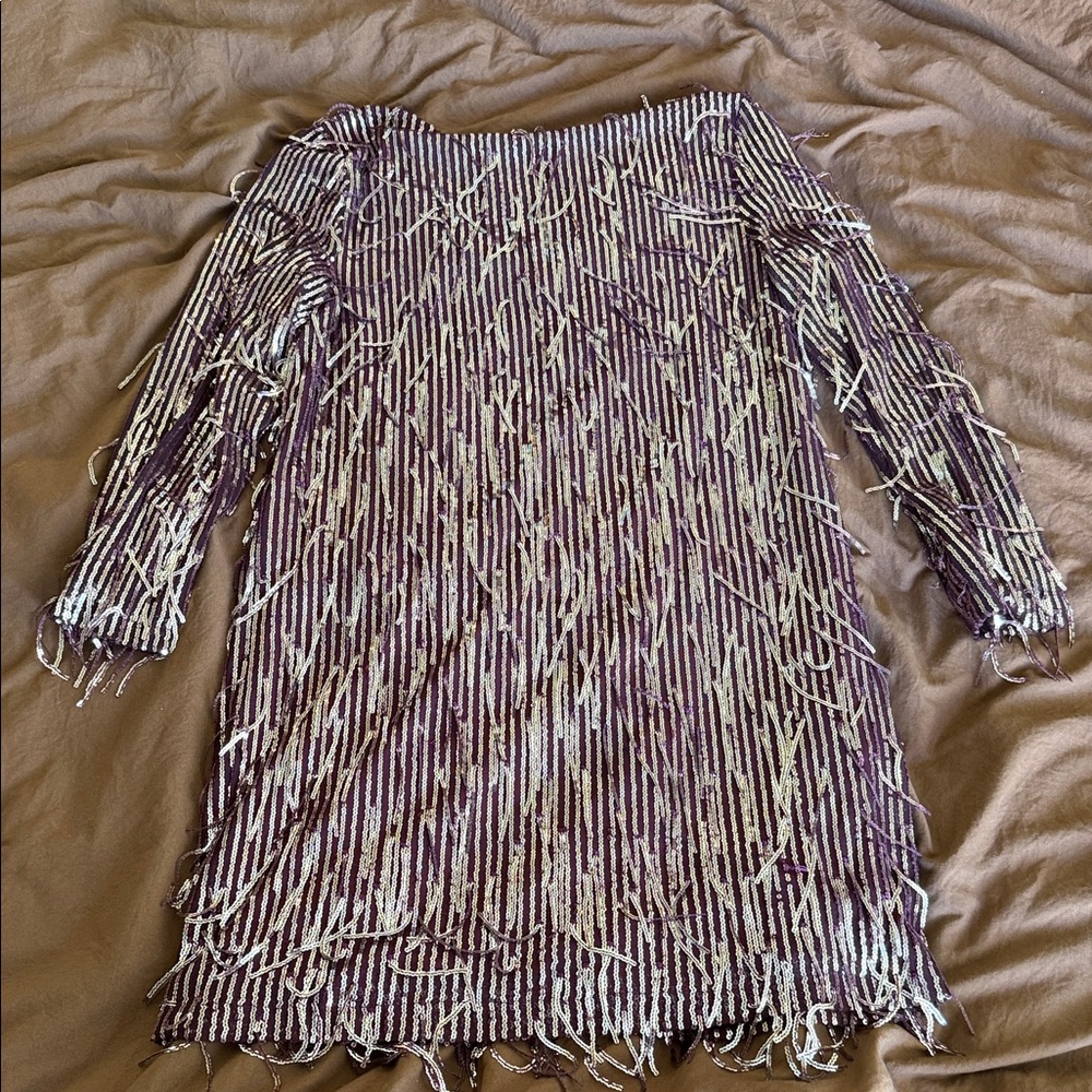 Zara Purple and White Mini Dress